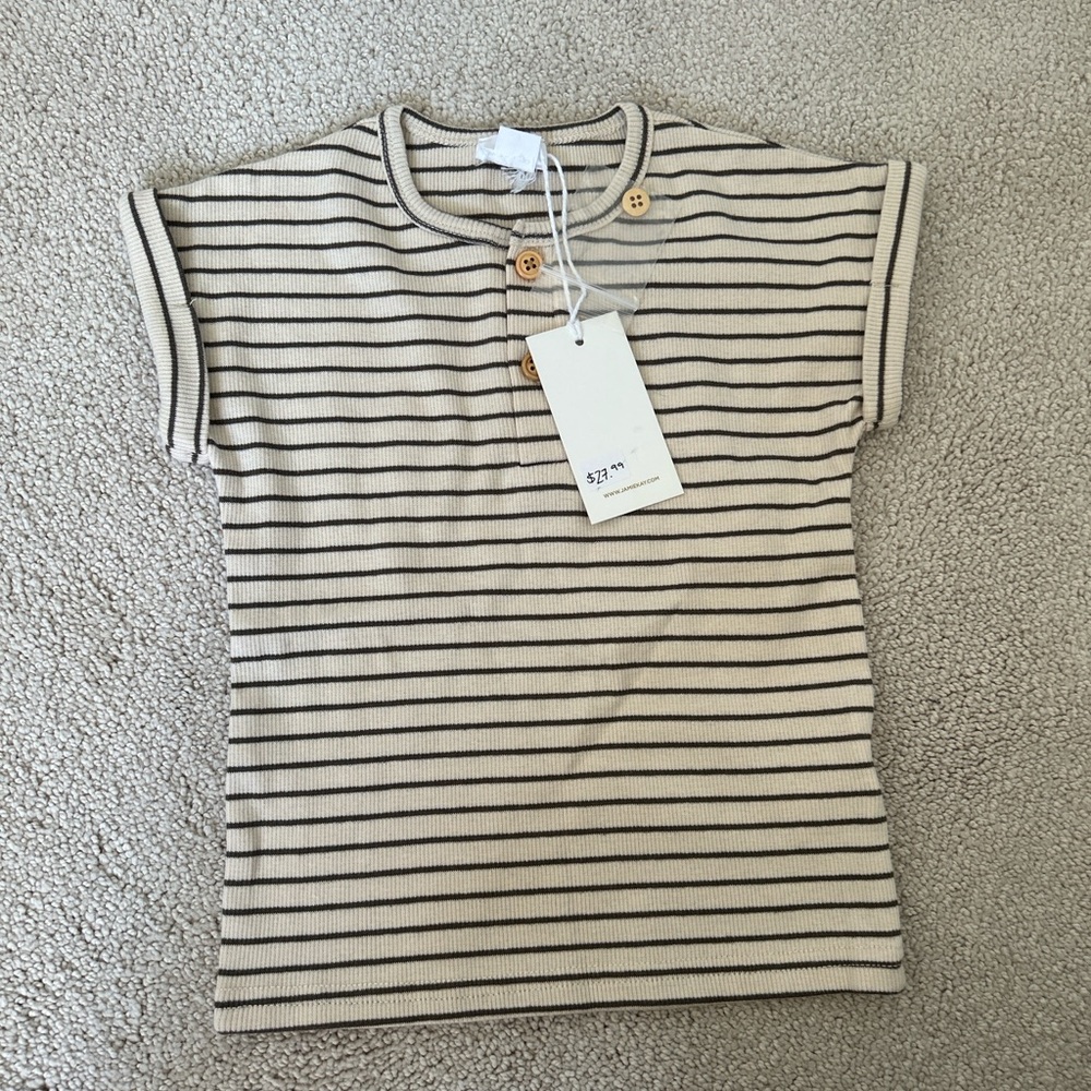 Jamie Kay Striped Knit Short Sleeve Top